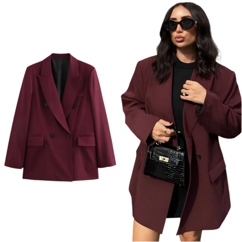 Double Breasted Slim Fit Blazer