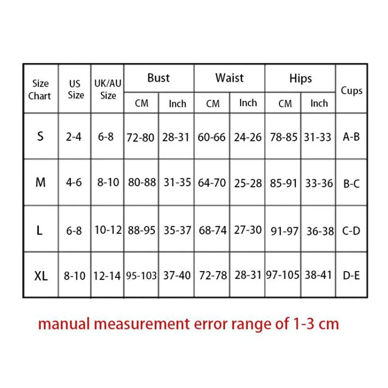 Classic Bikini Size Chart