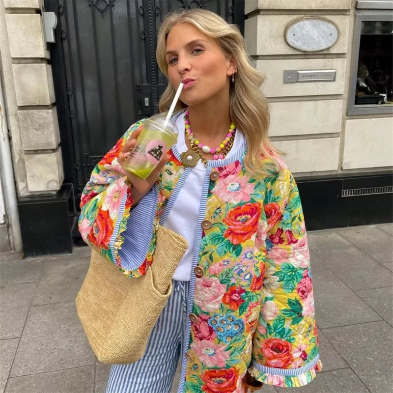 Printed Quilted Cotton Coat