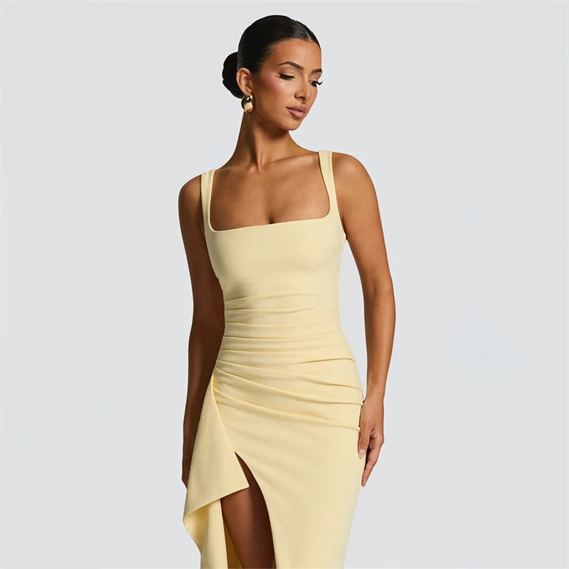 Mozision Spaghetti Strap Backless Maxi Dress