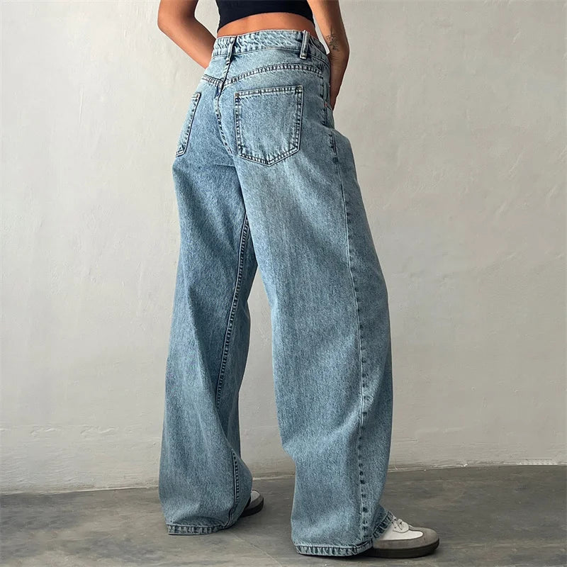 Vintage Inspired Y2K Low-Rise Wide-Leg Jeans