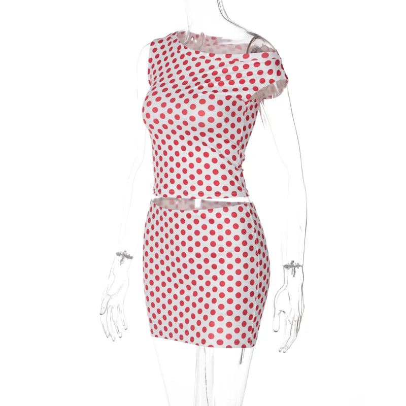 Vintage Crop Top and Skirt Set