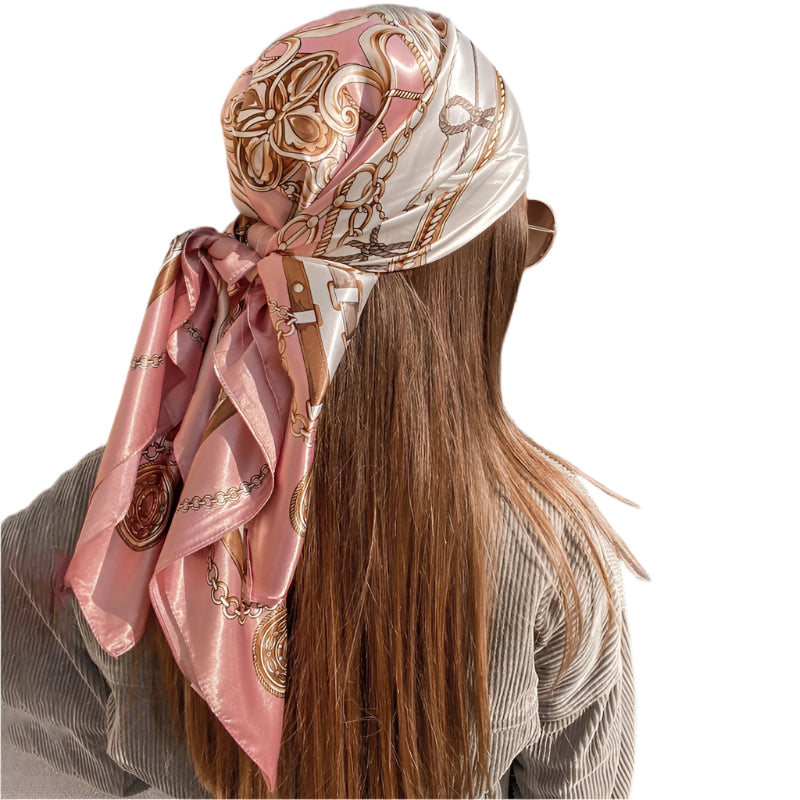 Luxury Printed Silk-Feel Headscarf