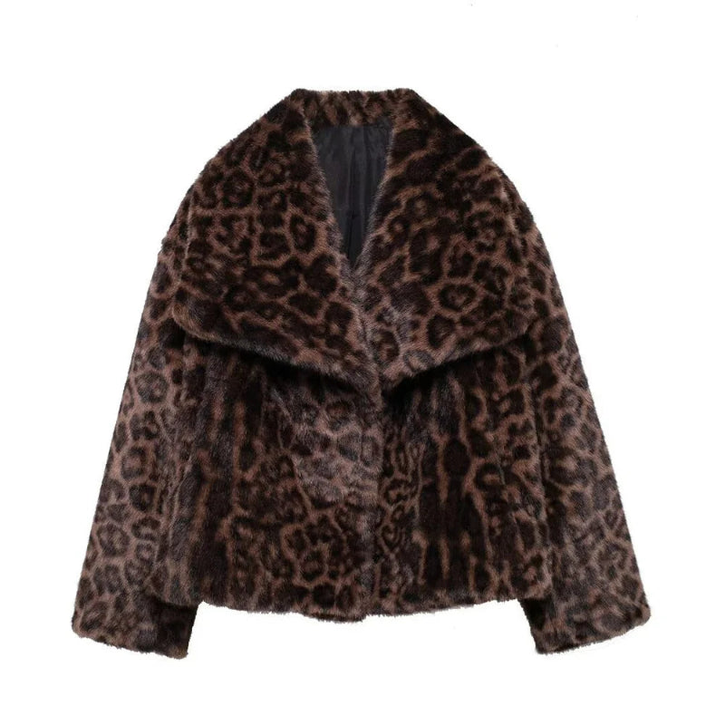 Animal Print Faux Fur Jacket