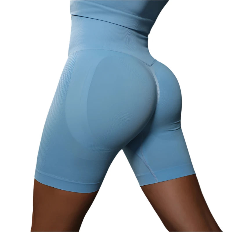 Sporty Two-Piece Set for Women – Slim Fit Short Sleeve Top & Elastic Waist Shorts