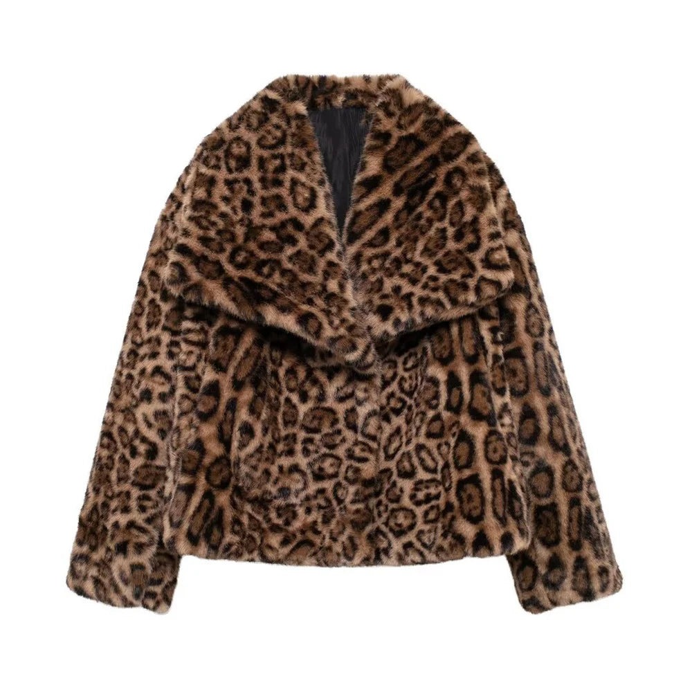 Animal Print Faux Fur Jacket