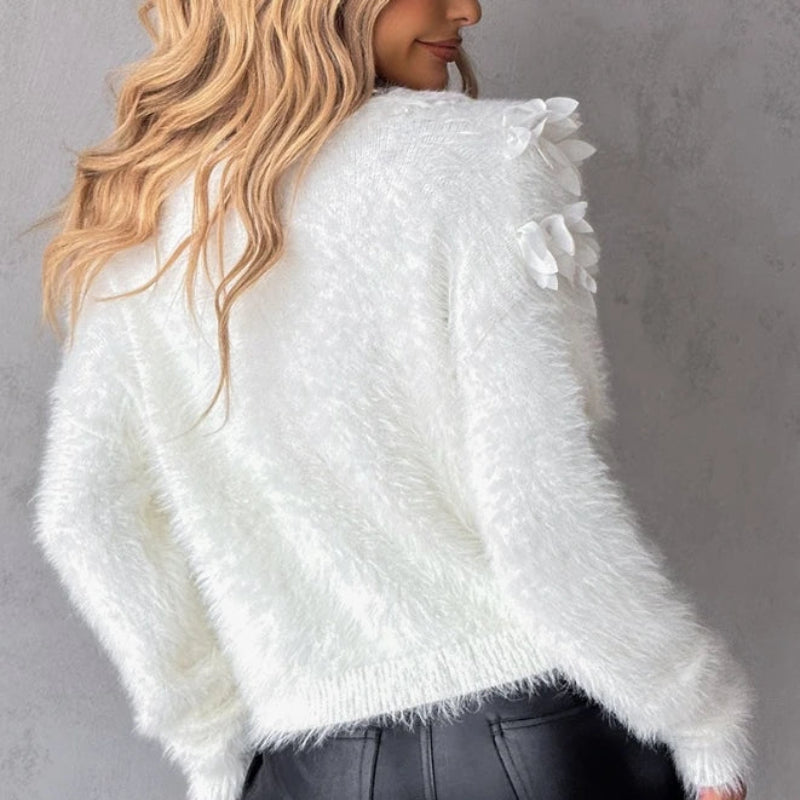 V Neck Button Thermal Knit Cardigan