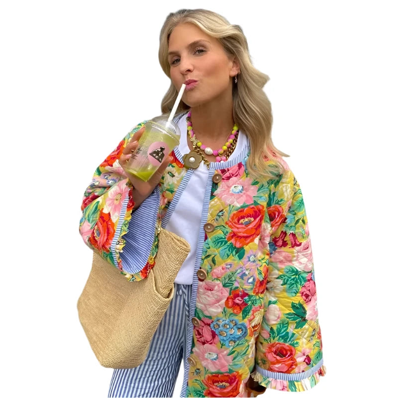 Printed Quilted Cotton Coat