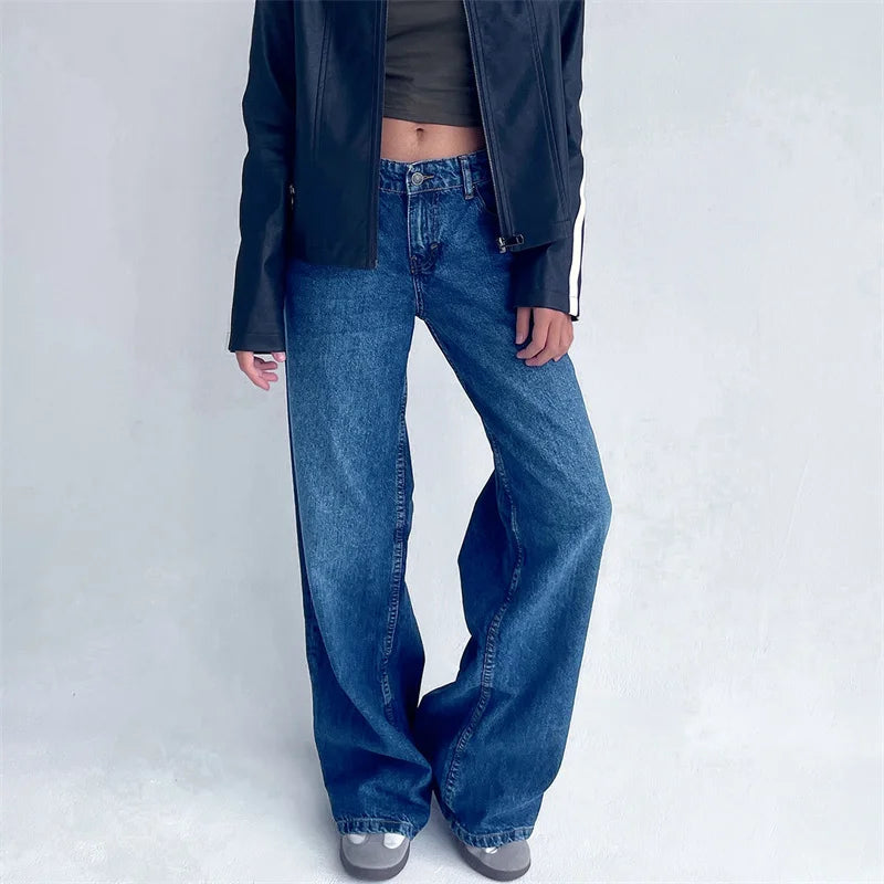Vintage Inspired Y2K Low-Rise Wide-Leg Jeans