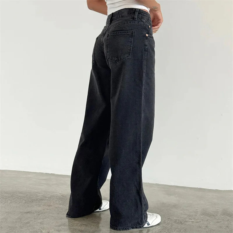Vintage Inspired Y2K Low-Rise Wide-Leg Jeans