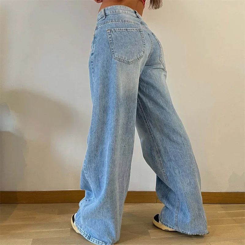 Vintage American-style Straight Jeans