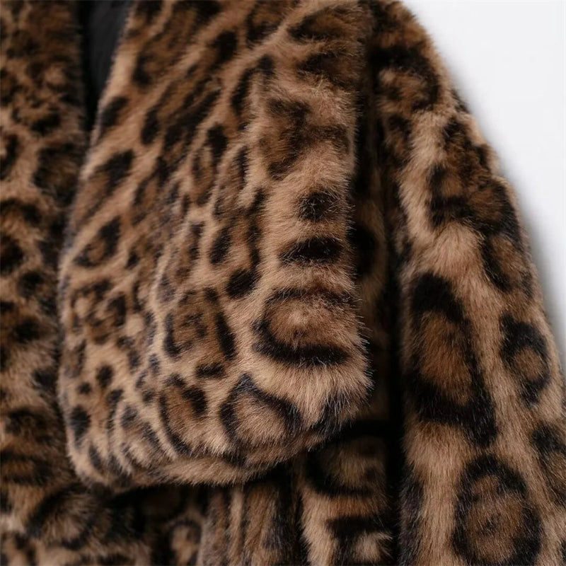 Animal Print Faux Fur Jacket