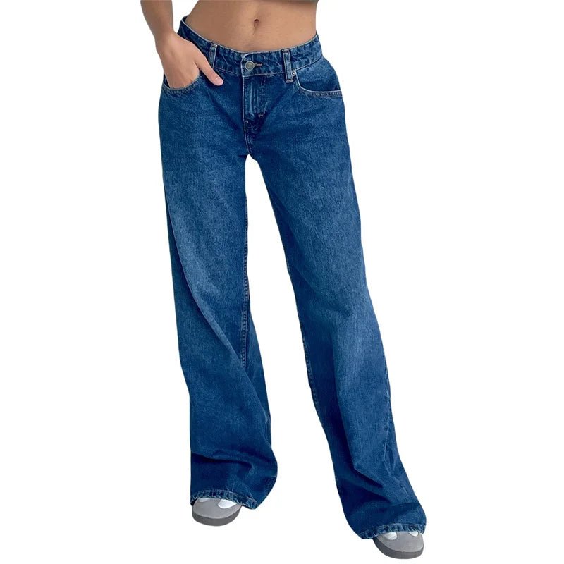 Vintage Inspired Y2K Low-Rise Wide-Leg Jeans