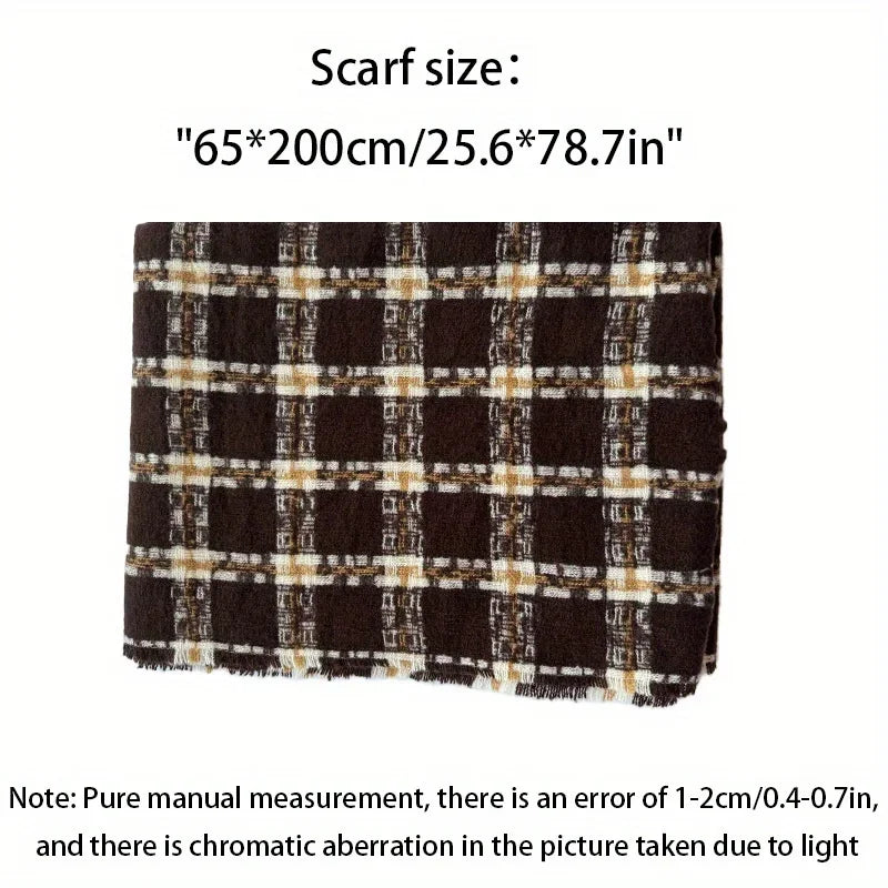 Plaid Acrylic Scarf – Classic Warmth with Timeless Style