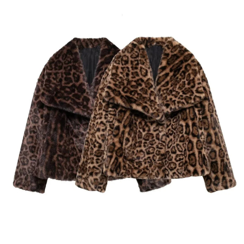 Animal Print Faux Fur Jacket