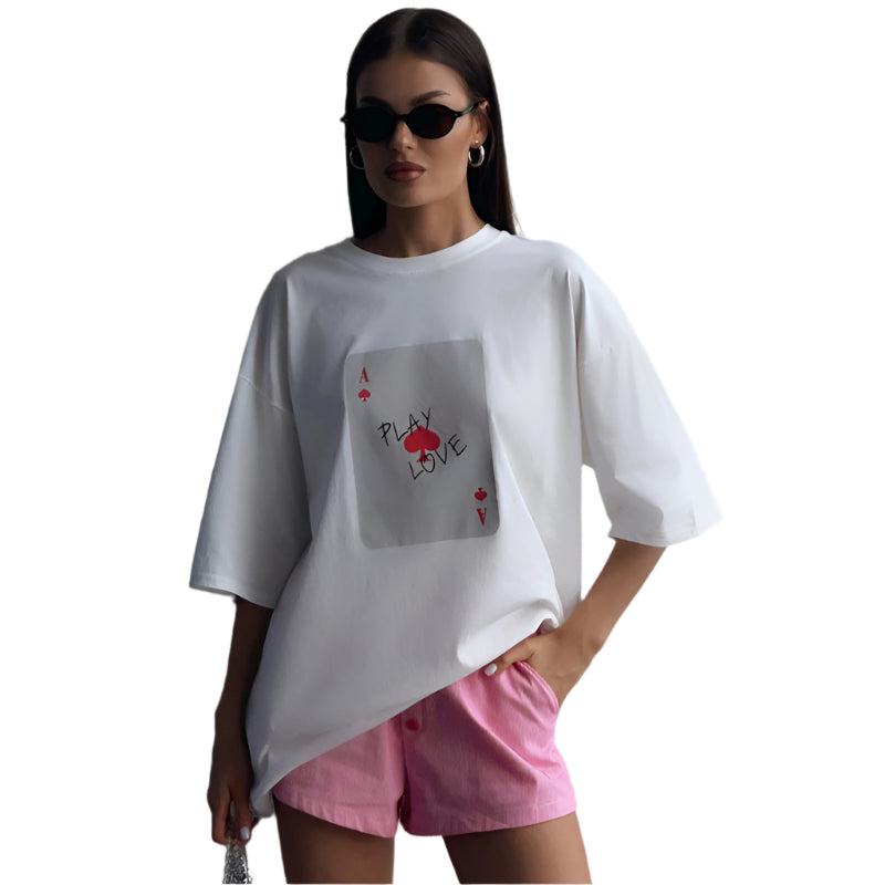 Cotton White Printed T-Shirt