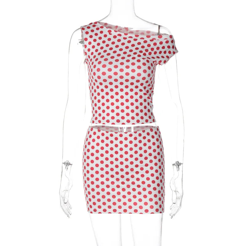Vintage Crop Top and Skirt Set
