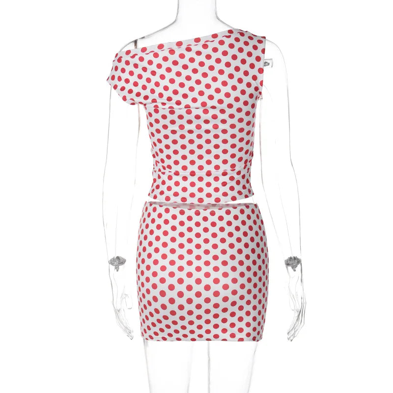 Vintage Crop Top and Skirt Set