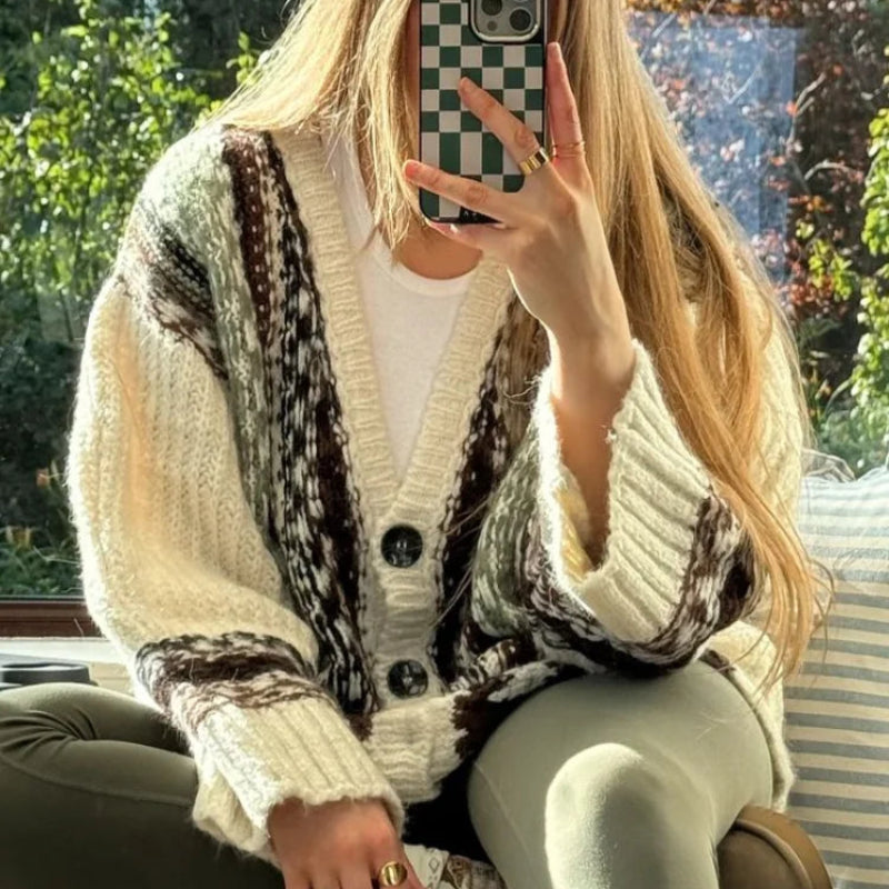 Printed Knitted Cardigan