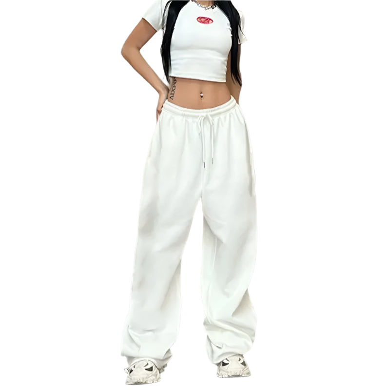 Hip Hop-Inspired Wide Leg Track Pants