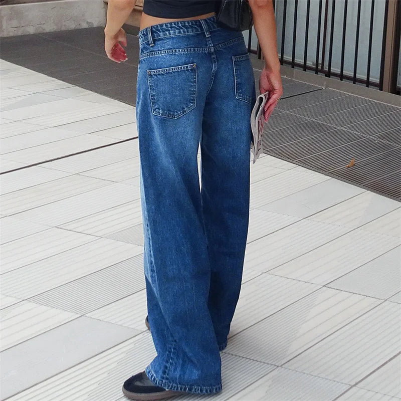 Vintage Inspired Y2K Low-Rise Wide-Leg Jeans