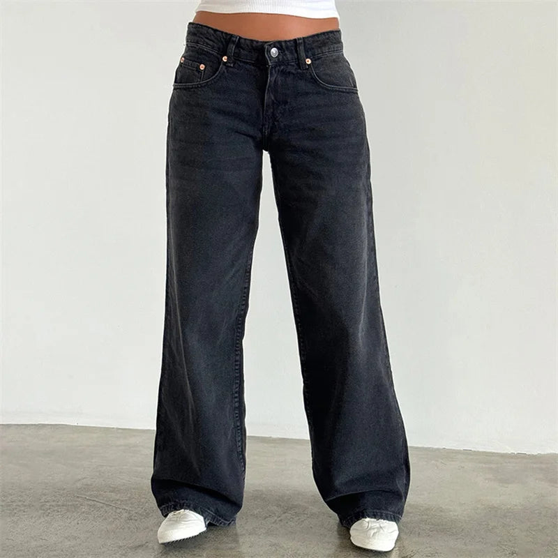 Vintage Inspired Y2K Low-Rise Wide-Leg Jeans