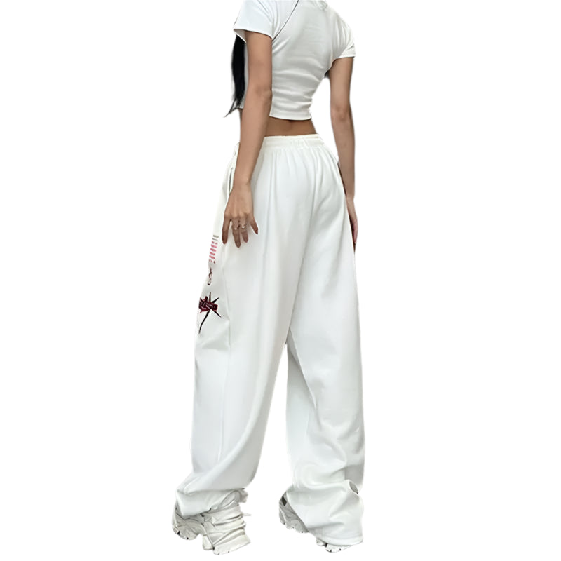 Hip Hop-Inspired Wide Leg Track Pants