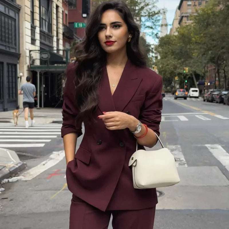 Double Breasted Slim Fit Blazer