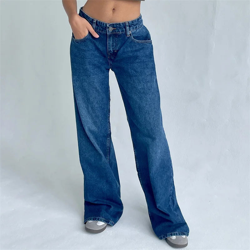 Vintage Inspired Y2K Low-Rise Wide-Leg Jeans