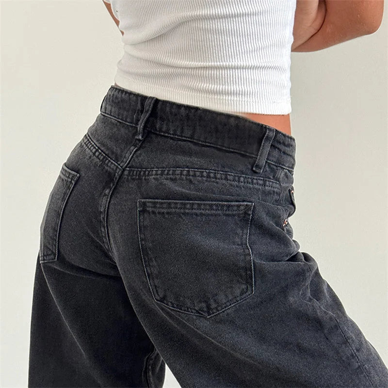 Vintage Inspired Y2K Low-Rise Wide-Leg Jeans