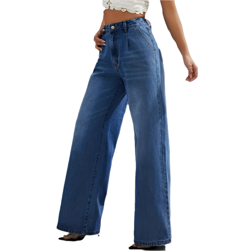 Mid-Waist Wide Leg Jeans