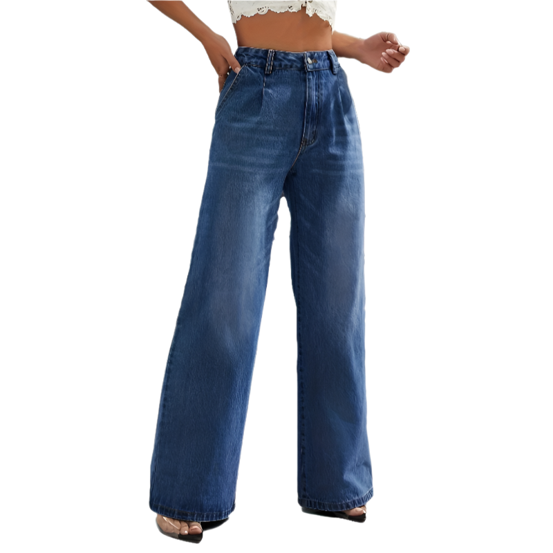 Mid-Waist Wide Leg Jeans