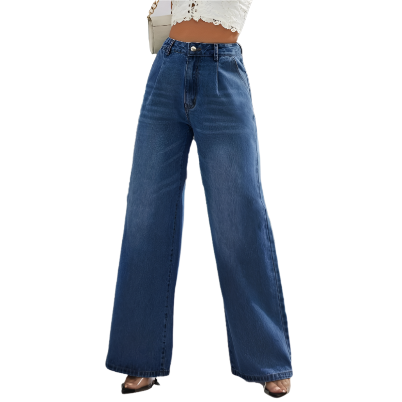 Mid-Waist Wide Leg Jeans