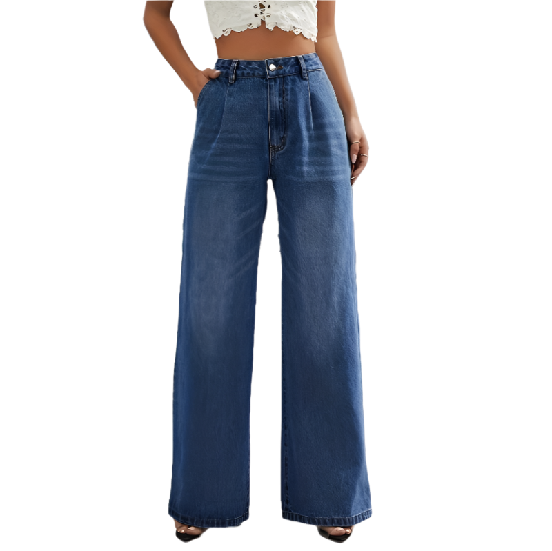 Mid-Waist Wide Leg Jeans