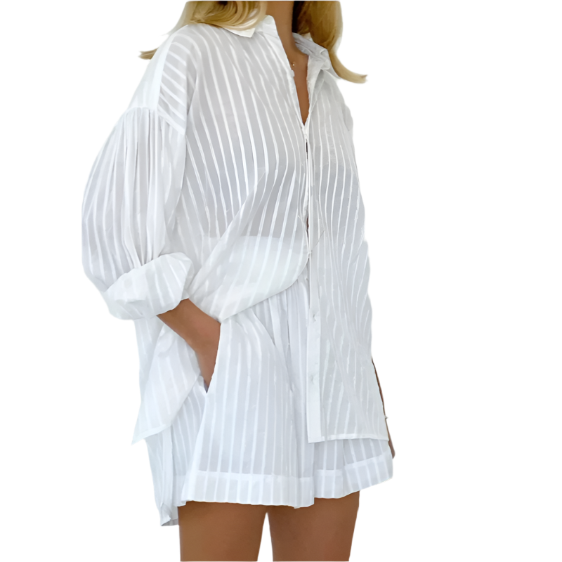 Striped Jacquard Short Set
