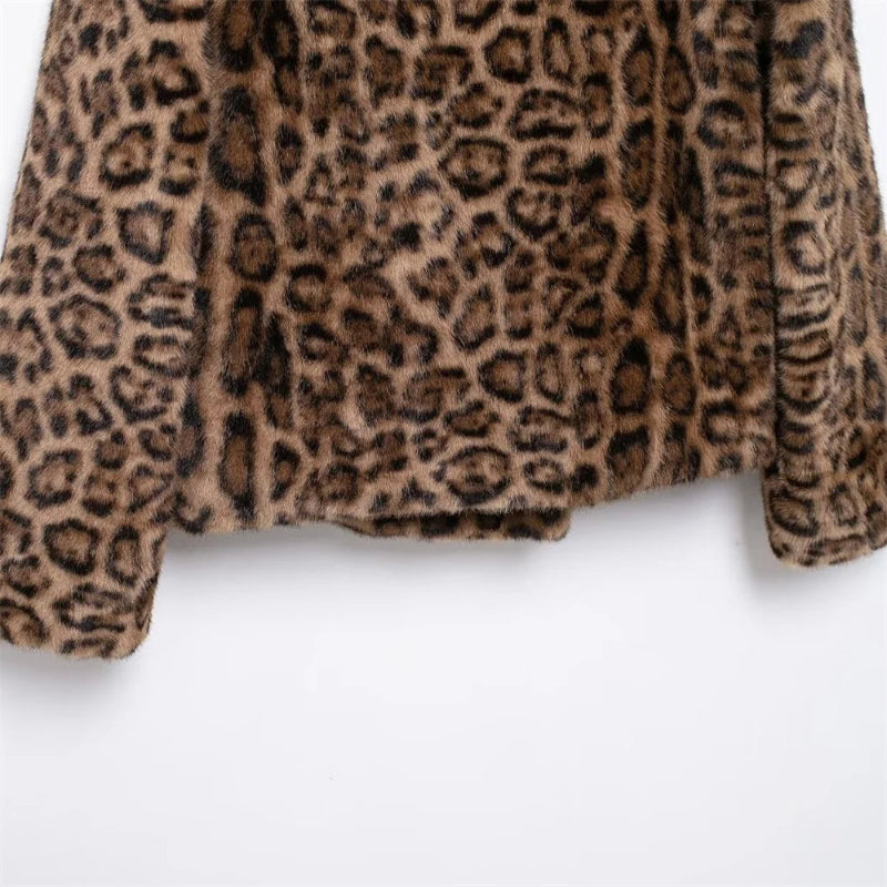 Animal Print Faux Fur Jacket