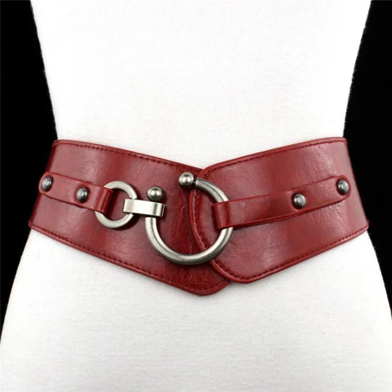 Semi-Circular Buckle Wide Belt