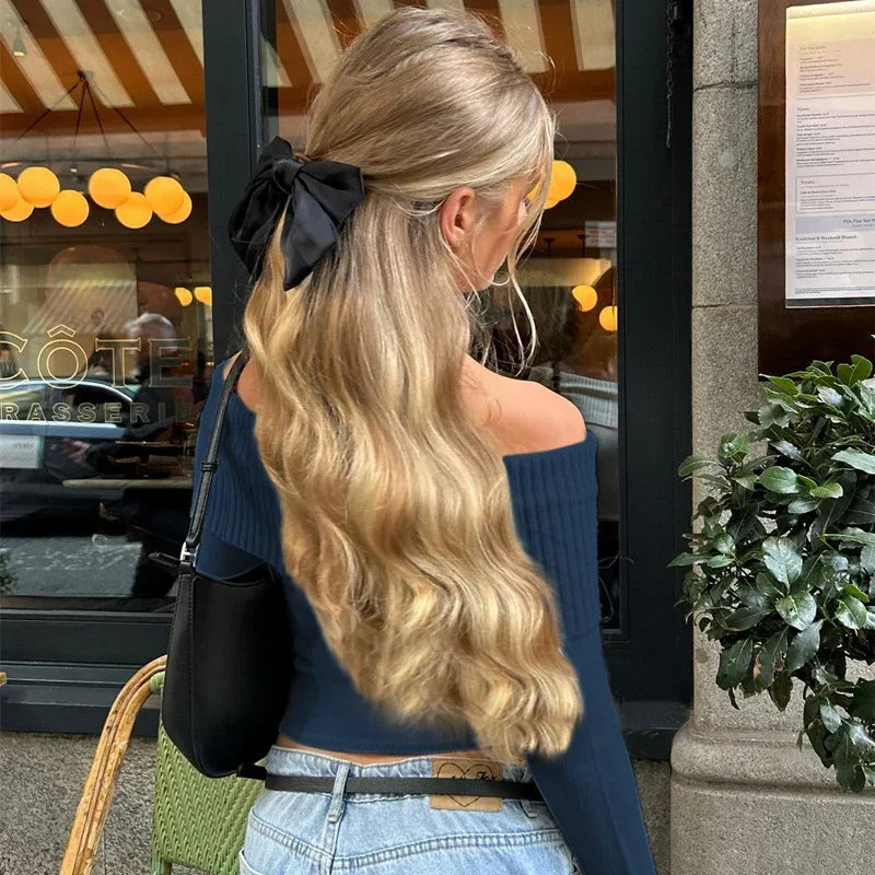 Off Shoulder Ribbed Crop Top