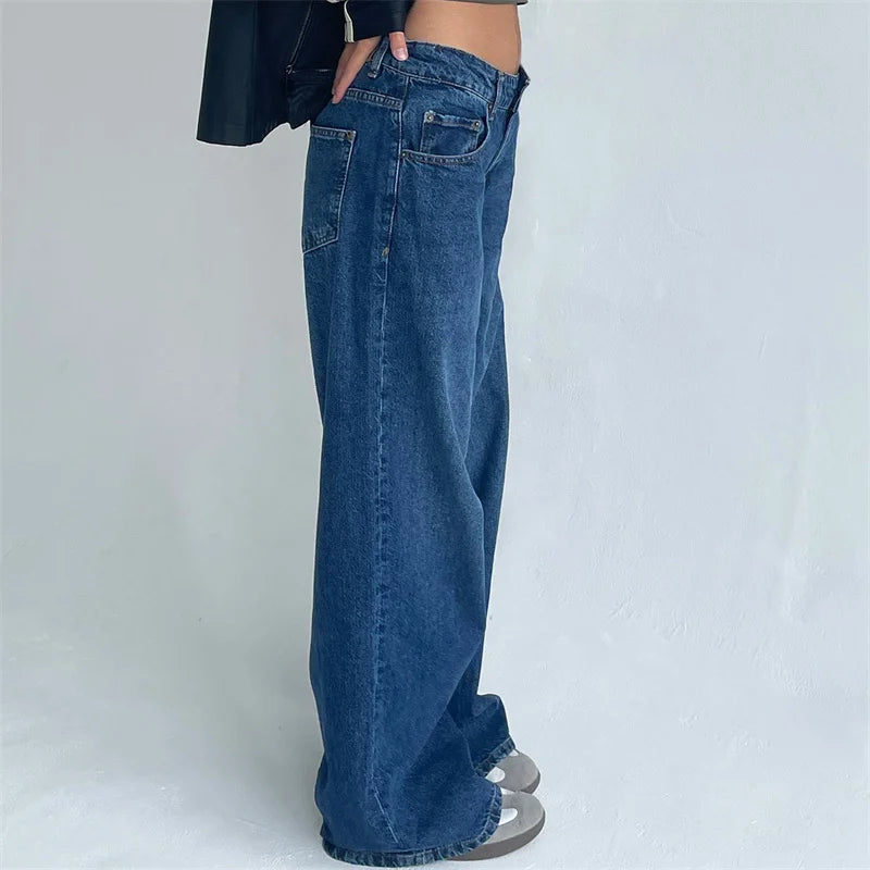 Vintage Inspired Y2K Low-Rise Wide-Leg Jeans