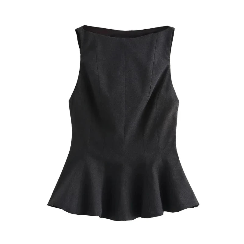 Peplum Chiffon Top