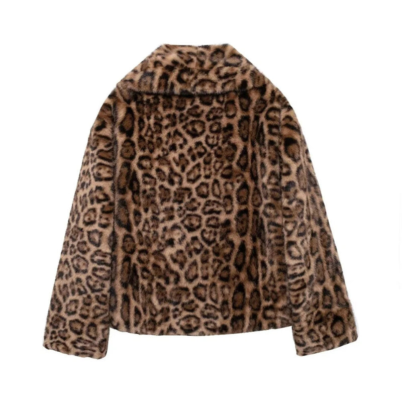 Animal Print Faux Fur Jacket