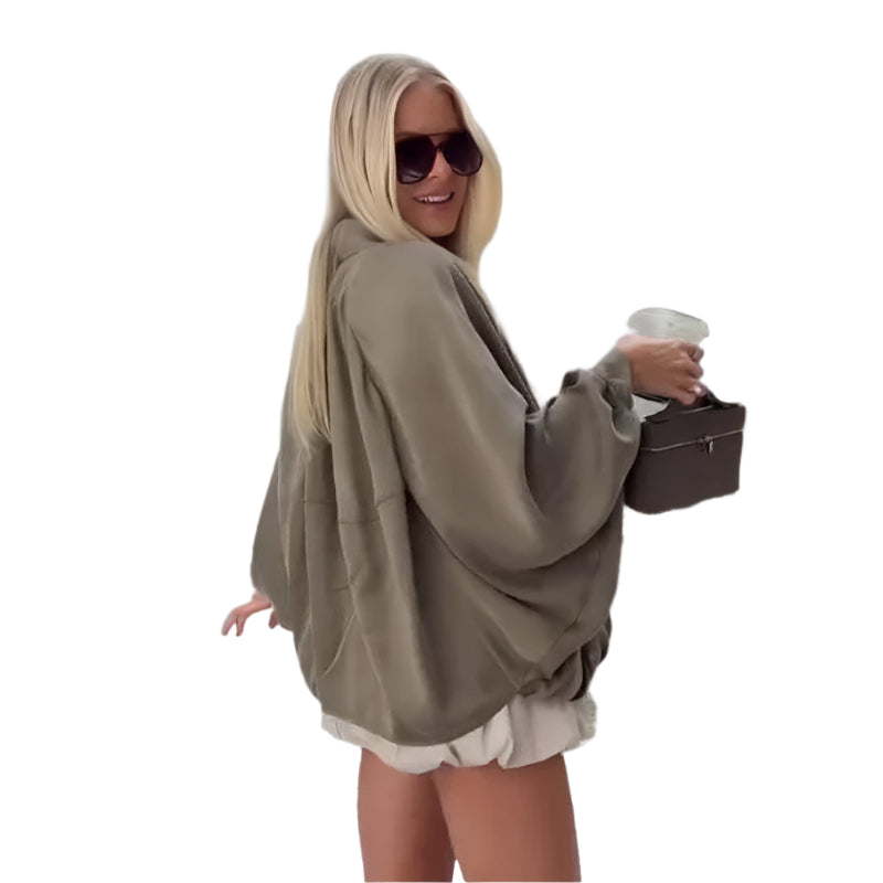 Lapel Pocket Cropped Windbreak Jacket