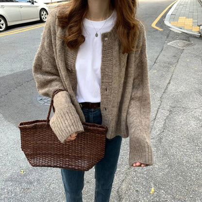 Button Front Knit Cardigan