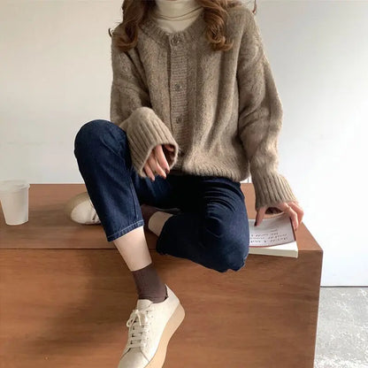 Button Front Knit Cardigan