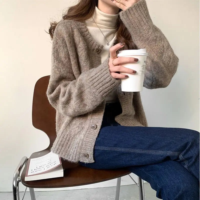 Button Front Knit Cardigan