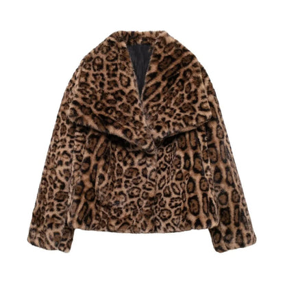 Animal Print Faux Fur Jacket