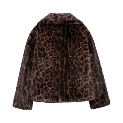 Animal Print Faux Fur Jacket
