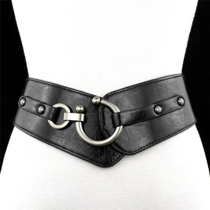 Semi-Circular Buckle Wide Belt