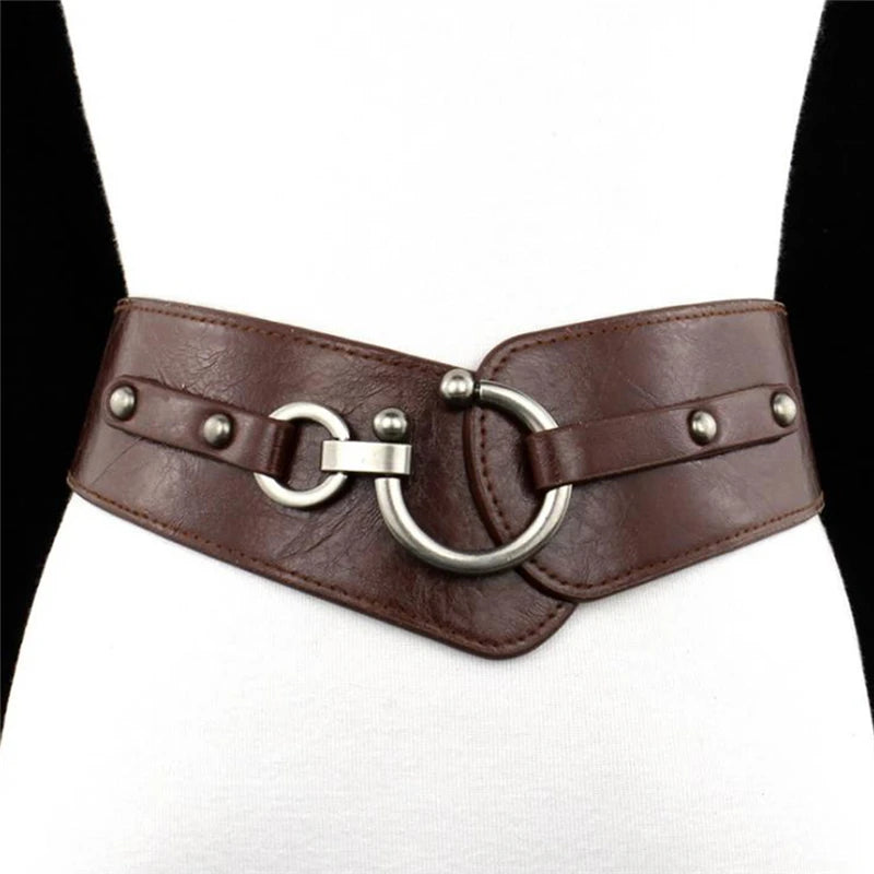 Semi-Circular Buckle Wide Belt