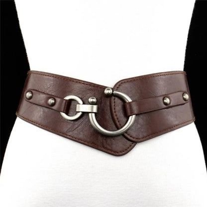 Semi-Circular Buckle Wide Belt